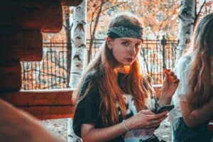 teen girl wearing bandana